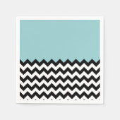 Serviette En Papier Motif Zigzag noir et blanc, Chevron, Bleu (Devant)