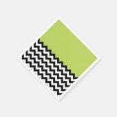 Serviette En Papier Motif Zigzag noir et blanc, Chevron, Vert (Coin)