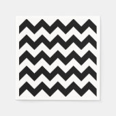 Serviette En Papier Motif Zigzag noir et blanc, Motif Chevron (Devant)
