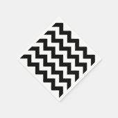Serviette En Papier Motif Zigzag noir et blanc, Motif Chevron (Coin)