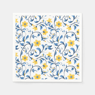 Serviette En Papier Motifs d'art populaire floral ukrainien.