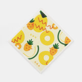Serviette En Papier Motifs de fruits : ananas, orange et citron (Coin)