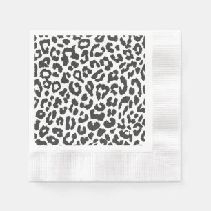 Serviette En Papier Motifs noirs et blancs de peau d'animal