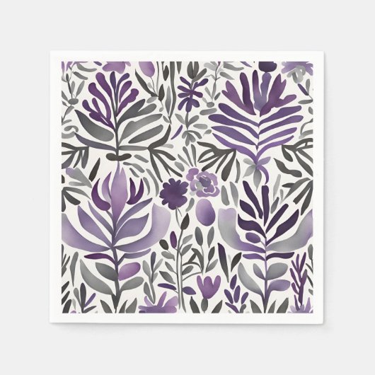 Serviette En Papier Motifs Plante de l'aquarelle rustique (Devant)