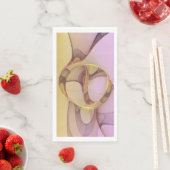 Serviette En Papier Motions Abstraites Art moderne rose or fractal (En situation)