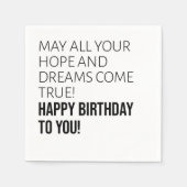 Serviette En Papier Motivational Joyeux voeux d'anniversaire (Devant)