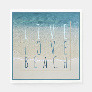 Serviette En Papier Motivationnelle Turquoise Bleu Océan Surf Vagues P