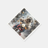 Serviette En Papier Moto à chiens Havanais Noël (Coin)