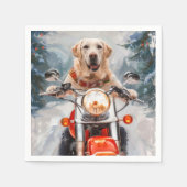 Serviette En Papier Moto à chiens Labrador Noël (Devant)