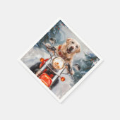 Serviette En Papier Moto à chiens Labrador Noël (Coin)