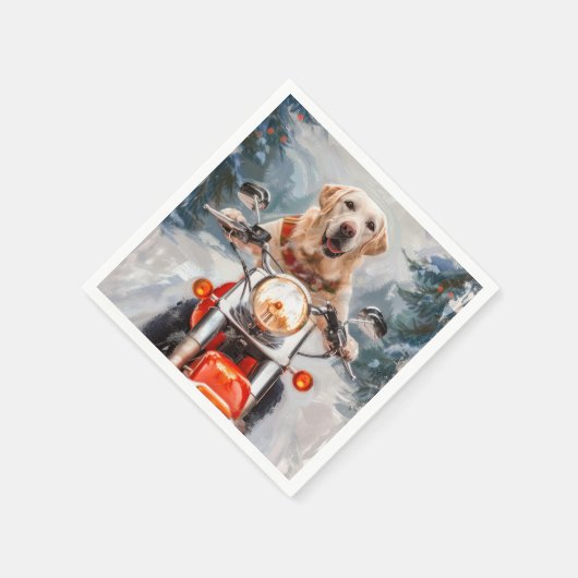 Serviette En Papier Moto à chiens Labrador Noël (Coin)