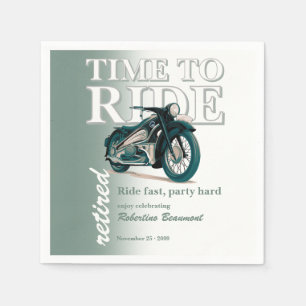 Serviette En Papier Moto Classique Verte C'est L'heure de Partir à la