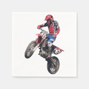 Serviette En Papier Moto Cross Terre Rouge