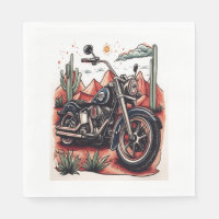 Moto dans le désert Cactus Western Set