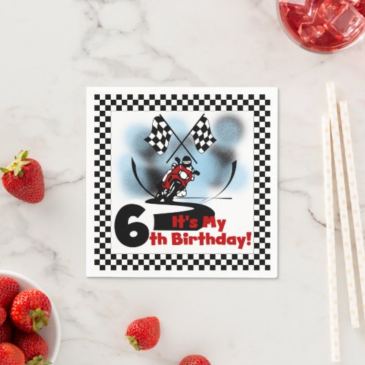 Serviette En Papier Moto Racing 6e Anniversaire Papier serviettes (En situation)