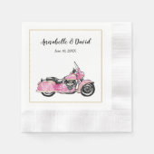 Serviette En Papier Moto rose Monogram Napkin (Devant)