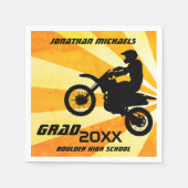 Serviette En Papier Motocross Retro Sunburst Graduation en VTT (Devant)