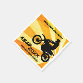Serviette En Papier Motocross Retro Sunburst Graduation en VTT (Coin)