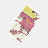 Serviette En Papier Motoneige Avec Rayures (Coin)