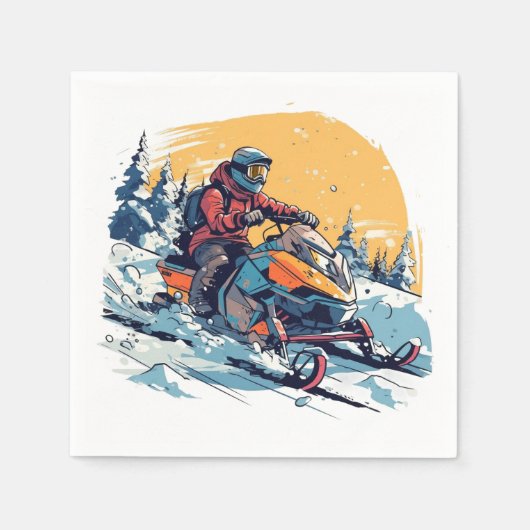 Serviette En Papier Motoneige avec serviettes Sunset Party (Devant)