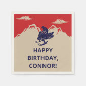 Serviette En Papier Motoneige Hiver Thématique Garçons fête d'annivers (Devant)