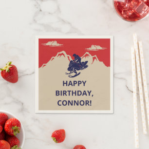 Serviette En Papier Motoneige Hiver Thématique Garçons fête d'annivers