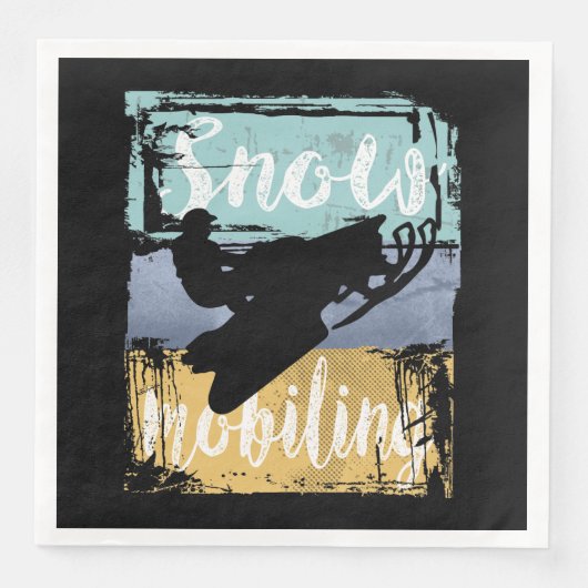 Serviette En Papier Motoneige Retro Style Motoneige (Devant)