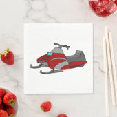 Serviette En Papier Motoneige rouge et gris (En situation)