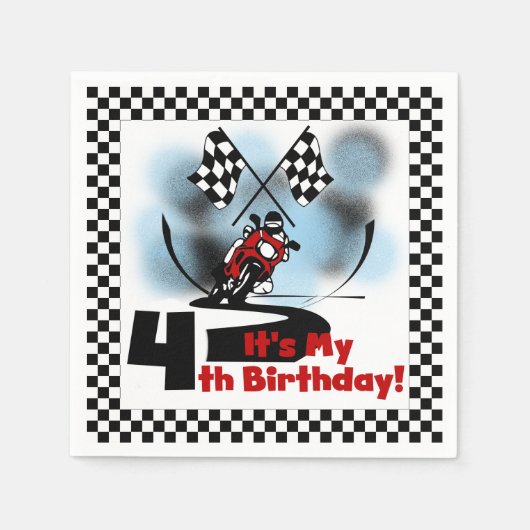Serviette En Papier Motorcycle Racing 4e anniversaire Papier serviette (Devant)