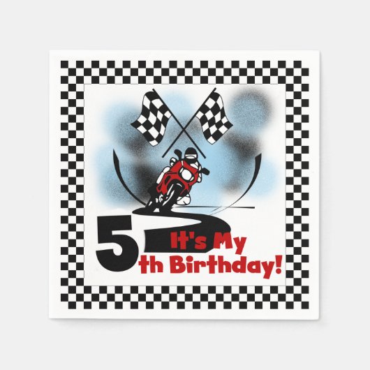 Serviette En Papier Motorcycle Racing 5e Anniversaire Papier serviette (Devant)