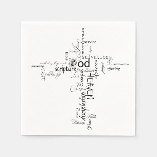 Serviette En Papier mots chrétiens croisent (Devant)