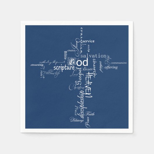 Serviette En Papier mots chrétiens croisent (Devant)