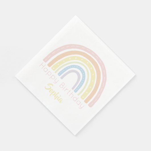 Serviette En Papier Mots clés Pastel Boho Rainbow Favoriser (Coin)