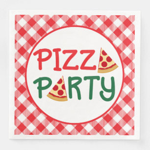 Serviette En Papier Mots de soirée pizza mignonne
