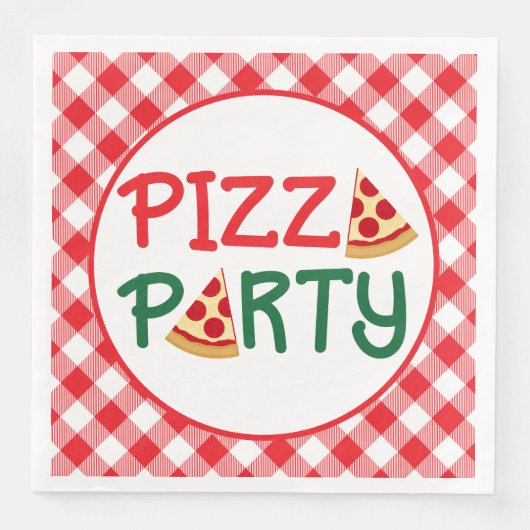 Serviette En Papier Mots de soirée pizza mignonne (Devant)
