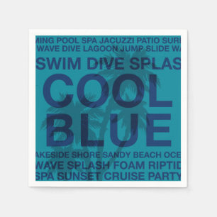 Serviette En Papier Mots d'été Poolside et Palm Tree Papier Napkins
