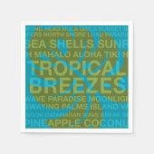 Serviette En Papier Mots Été Tropical Monstera Papier Papier Napkins (Devant)