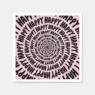 Serviette En Papier Mots joyeux police spirale cercles concentriques r