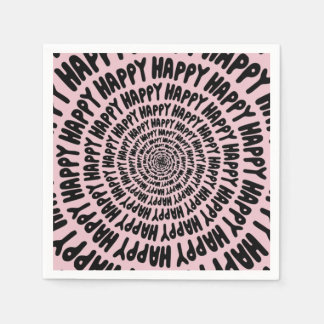 Serviette En Papier Mots joyeux police spirale cercles concentriques r