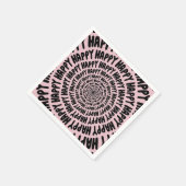Serviette En Papier Mots joyeux police spirale cercles concentriques r (Coin)