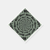 Serviette En Papier Mots joyeux police spirale cercles concentriques v (Coin)