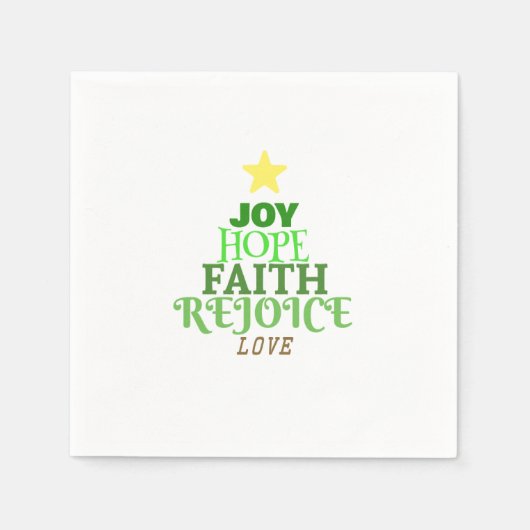 Serviette En Papier Mots Noël Arbre de Noël Papier Napkin (Devant)