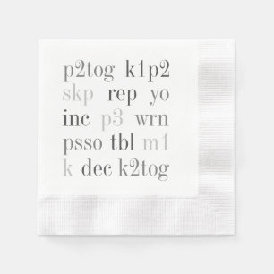 Serviette En Papier MOTS tricots Papier à Cocktail à l'encre serviette