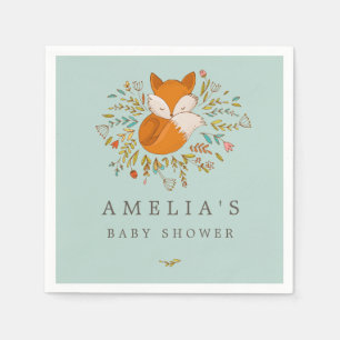 Serviette En Papier Mouchoir de Baby Shower Renard des Bois Sucré