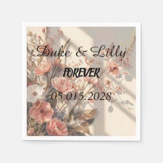 Serviette En Papier Mouchoir de mariage botanique élégant de luxe