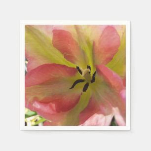 Serviette En Papier Mouchoir en papier aux tulipes roses et jaunes