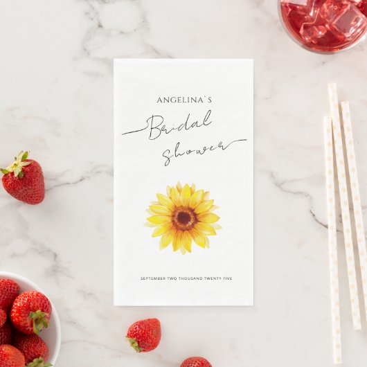 Serviette En Papier Mouchoir en papier Baby Shower Mariée Tournesol (En situation)