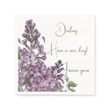Mouchoir en papier floral botanique lilas violet é