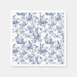 Serviette En Papier Mouchoir en papier toile de Jouy bleu lapin Sweet