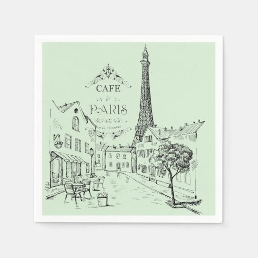 Serviette En Papier Mouchoirs Café Paris (Devant)